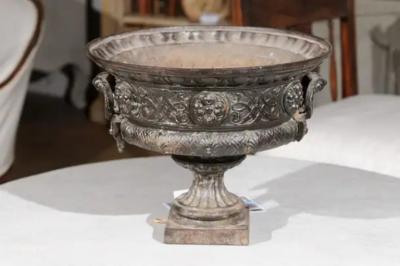 French 19th Century Iron Jardini re with Lateral Handles and Double L Monogram