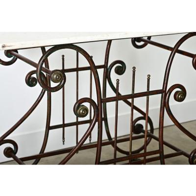 French 19th Century Iron Marble Butchers Table