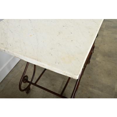 French 19th Century Iron Marble Butchers Table