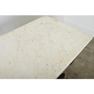 French 19th Century Iron Marble Butchers Table