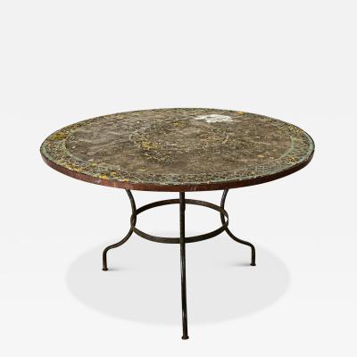 French 19th Century Iron Mosaic Garden Table