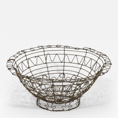 French 19th Century Iron Wirework Basket