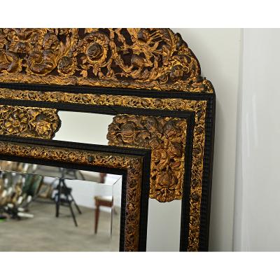 French 19th Century Large Cushion Mirror