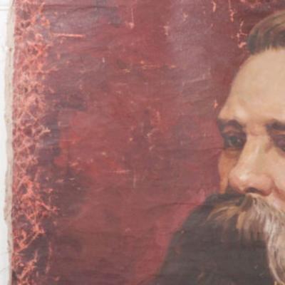 French 19th Century Large Portrait on Canvas