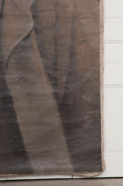 French 19th Century Large Portrait on Canvas