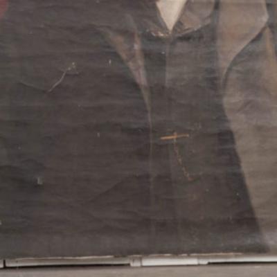 French 19th Century Large Portrait on Canvas