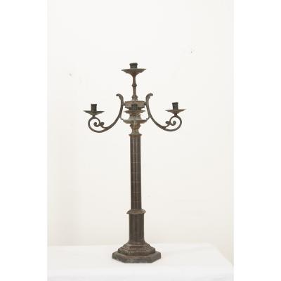French 19th Century Large Toleware Candelabra