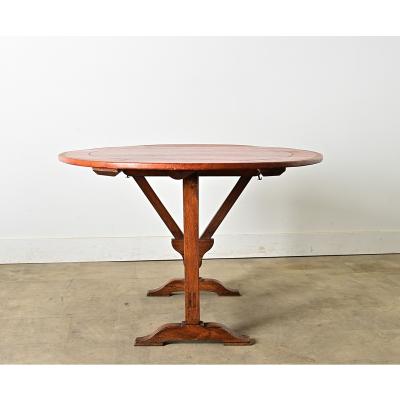 French 19th Century Leather Top Wine Tasting Table