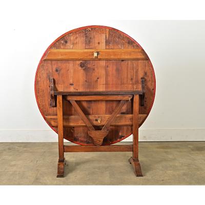 French 19th Century Leather Top Wine Tasting Table