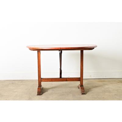 French 19th Century Leather Top Wine Tasting Table