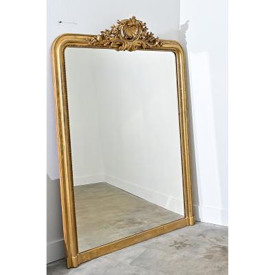 French 19th Century Louis Philippe Gilt Mantel Mirror