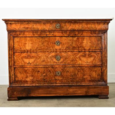 French 19th Century Louis Philippe Marble Top Commode
