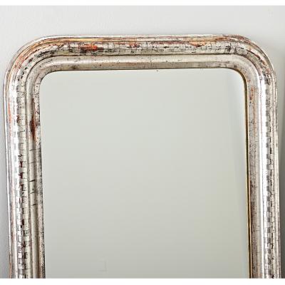 French 19th Century Louis Philippe Silver Gilt Mirror