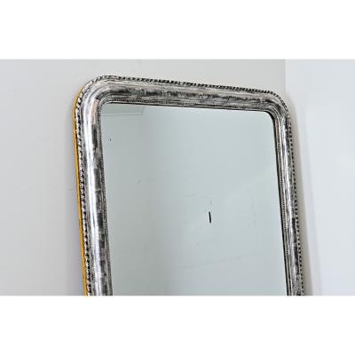 French 19th Century Louis Philippe Silver Gilt Mirror