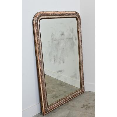 French 19th Century Louis Philippe Silver Gilt Mirror