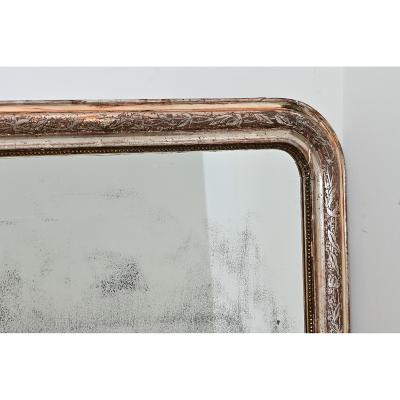 French 19th Century Louis Philippe Silver Gilt Mirror