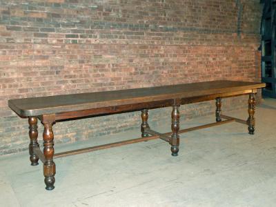 French 19th Century Louis Philippe Walnut Long Dining Center Console Table