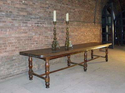 French 19th Century Louis Philippe Walnut Long Dining Center Console Table