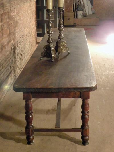 French 19th Century Louis Philippe Walnut Long Dining Center Console Table