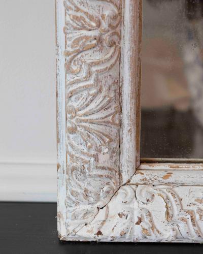 French 19th Century Louis XIV Style Carved Wood and Stucco Mirror