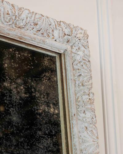 French 19th Century Louis XIV Style Carved Wood and Stucco Mirror