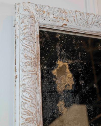 French 19th Century Louis XIV Style Carved Wood and Stucco Mirror