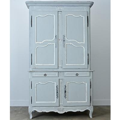 French 19th Century Louis XV Painted Buffet a Deux Corps