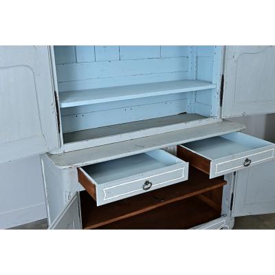 French 19th Century Louis XV Painted Buffet a Deux Corps