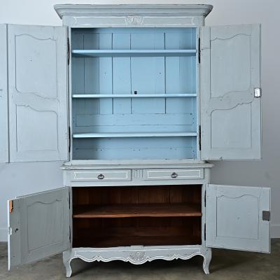 French 19th Century Louis XV Painted Buffet a Deux Corps