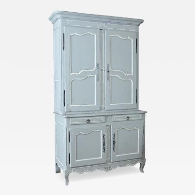 French 19th Century Louis XV Painted Buffet a Deux Corps