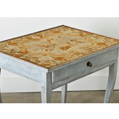 French 19th Century Louis XV Style Needlepoint Tea Table