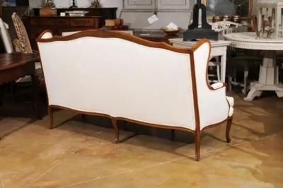 French 19th Century Louis XV Style Wooden Three Seat Canap Oreilles h88a