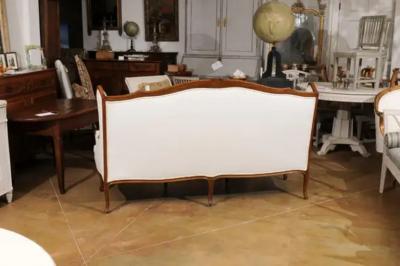 French 19th Century Louis XV Style Wooden Three Seat Canap Oreilles h88a