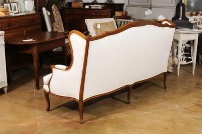 French 19th Century Louis XV Style Wooden Three Seat Canap Oreilles h88a