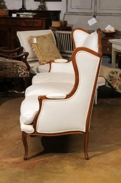 French 19th Century Louis XV Style Wooden Three Seat Canap Oreilles h88a