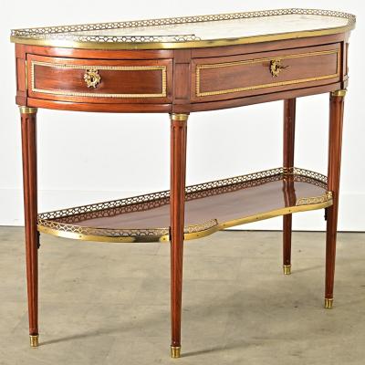 French 19th Century Louis XVI Mahogany Demilune Console