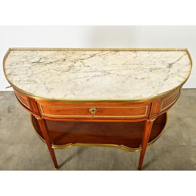 French 19th Century Louis XVI Mahogany Demilune Console
