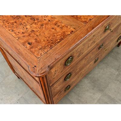 French 19th Century Louis XVI Style Burl Walnut Commode