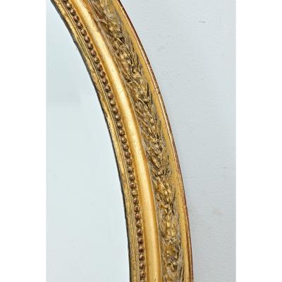 French 19th Century Louis XVI Style Giltwood Oval Mirror