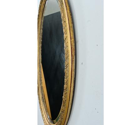 French 19th Century Louis XVI Style Giltwood Oval Mirror