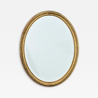 French 19th Century Louis XVI Style Giltwood Oval Mirror