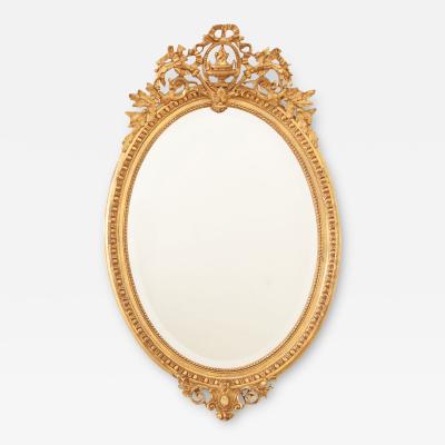 French 19th Century Louis XVI Style Gold Gilt Mirror