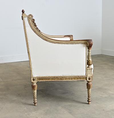 French 19th Century Louis XVI Style Parcel Gilt Canap 