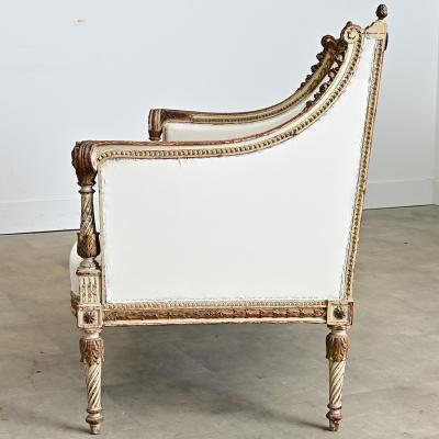 French 19th Century Louis XVI Style Parcel Gilt Canap 