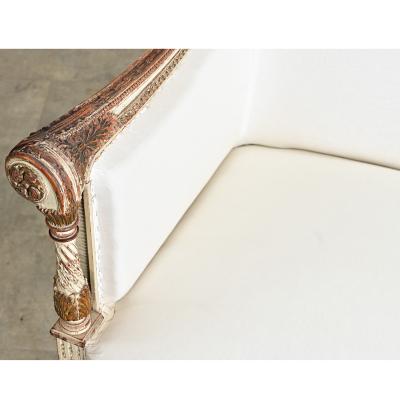 French 19th Century Louis XVI Style Parcel Gilt Canap 