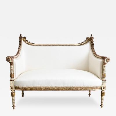 French 19th Century Louis XVI Style Parcel Gilt Canap 