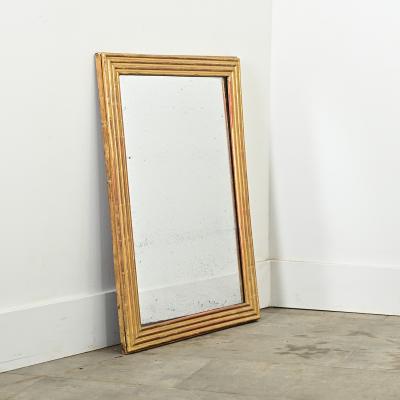 French 19th Century Louis XVI Style Reeded Gilt Mirror