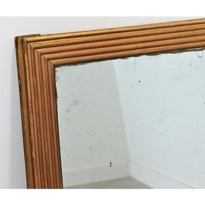 French 19th Century Louis XVI Style Reeded Gilt Mirror