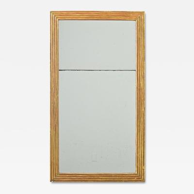 French 19th Century Louis XVI Style Reeded Gilt Mirror with Double Plates