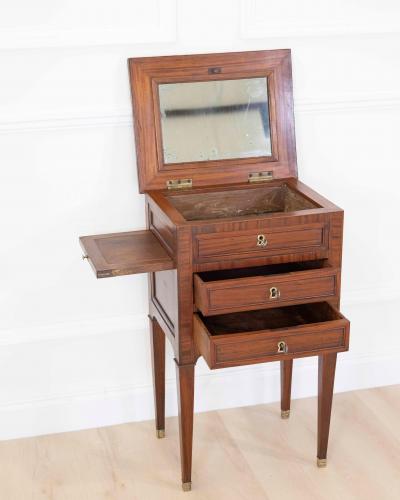 French 19th Century Louis XVI Style Side Table with Fitted Mirror